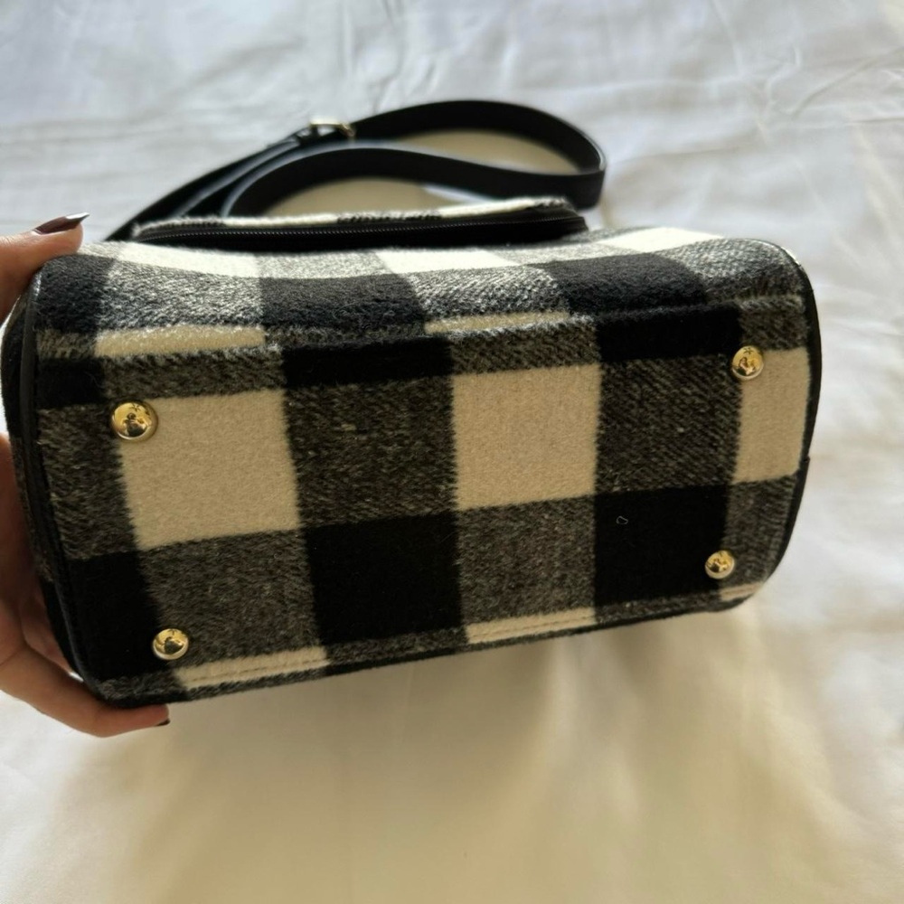 black and white buffalo crossbody insulated lunch box - Picture 2 of 7